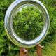 Round mirror of the 70s chromed by Reggiani Lampadari