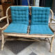Banquette en rotin et bambou années 70