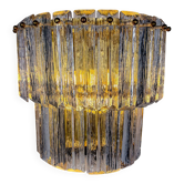 Two-tier frosted Murano glass wall sconce, Italy, 1970s