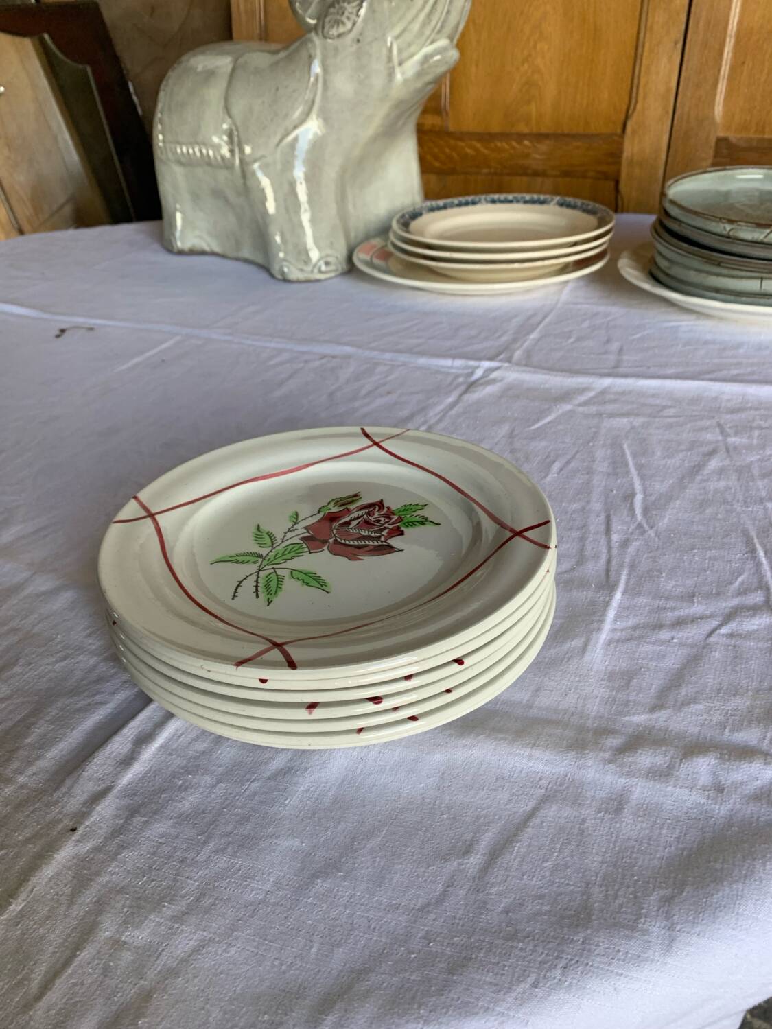 8 flat plates for starter-dessert - Saint-Amand - Model Dominique