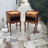 Pair of Louis XV style bedside tables in solid wood
