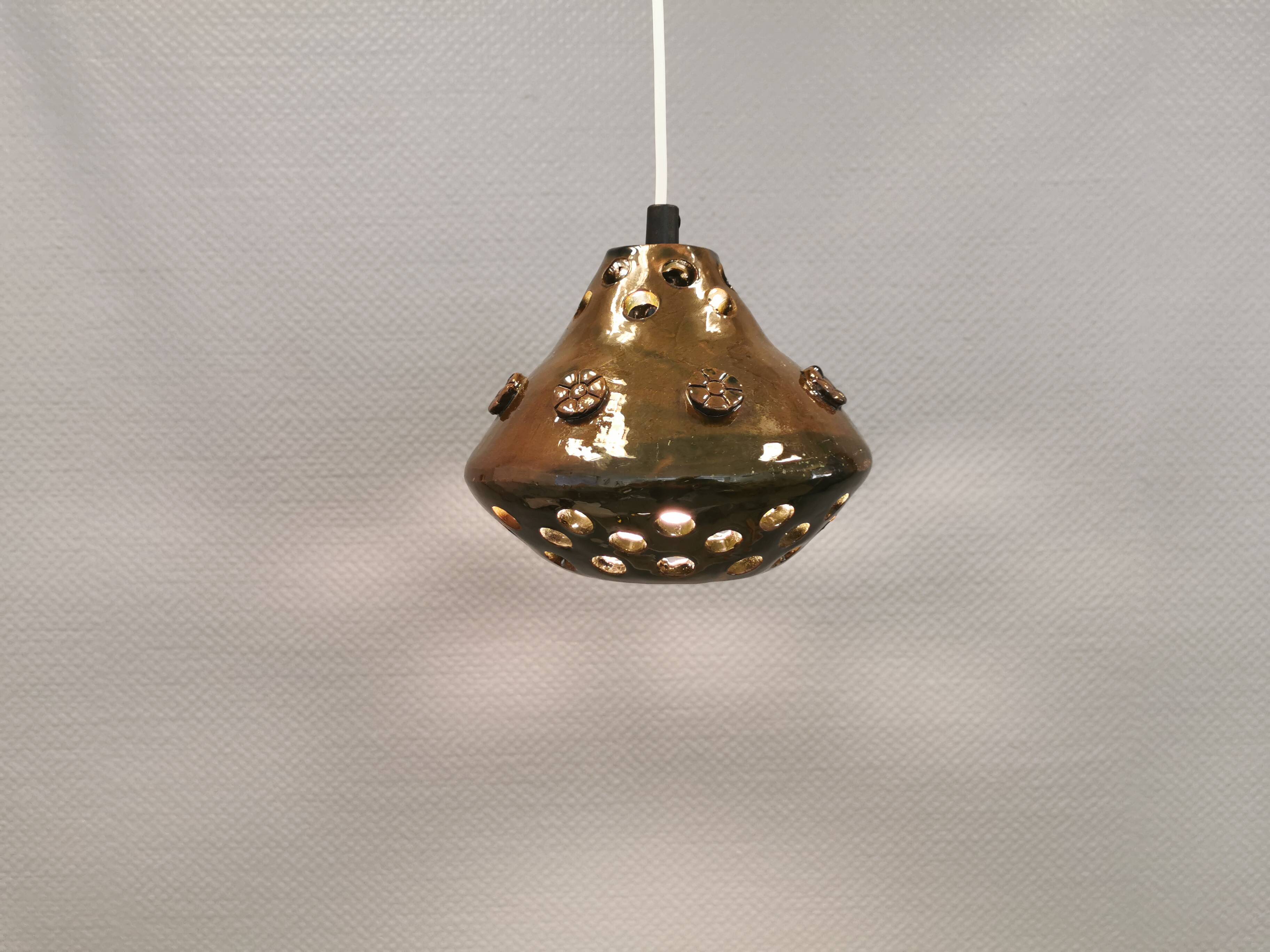 Small ceramic hanging lamp, Danish from the 1960s-1970s