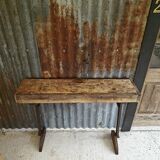Wooden and cast iron workbench console