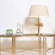 Brass table lamp with amber glass ornaments ca 1970