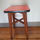 Wooden and red formica stool