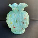 Art Nouveau glass vase with variegated bottom