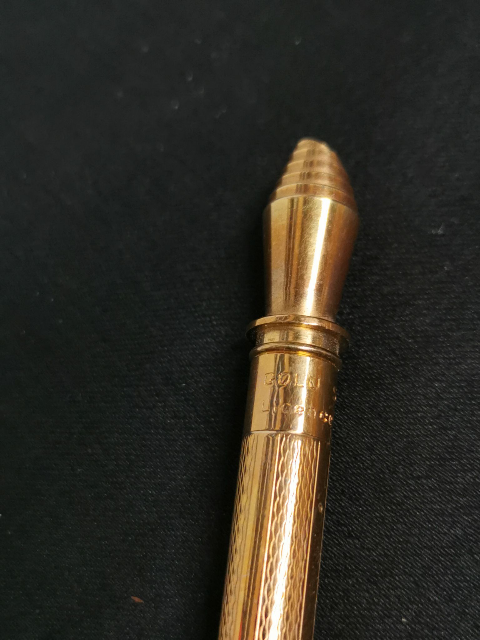 Règle stylo coupe papier plaquée or - nécessaire de bureau vintage gold starry