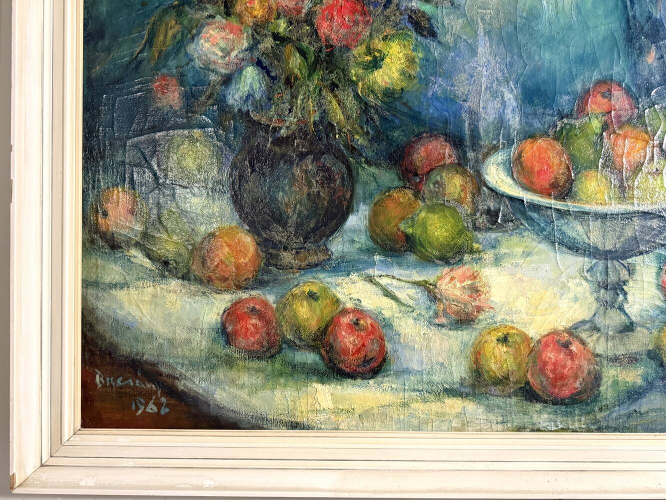 Large mid-century  still-life painting 1962