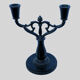 Art deco danish two-armed candleholder by Just Andersen in Disko Metal