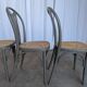 Set of 4 Vintage Gray Thonet Style Dining Chairs with Cane Seat