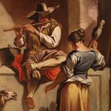 Great 18th century Italian painting, pastoral scene