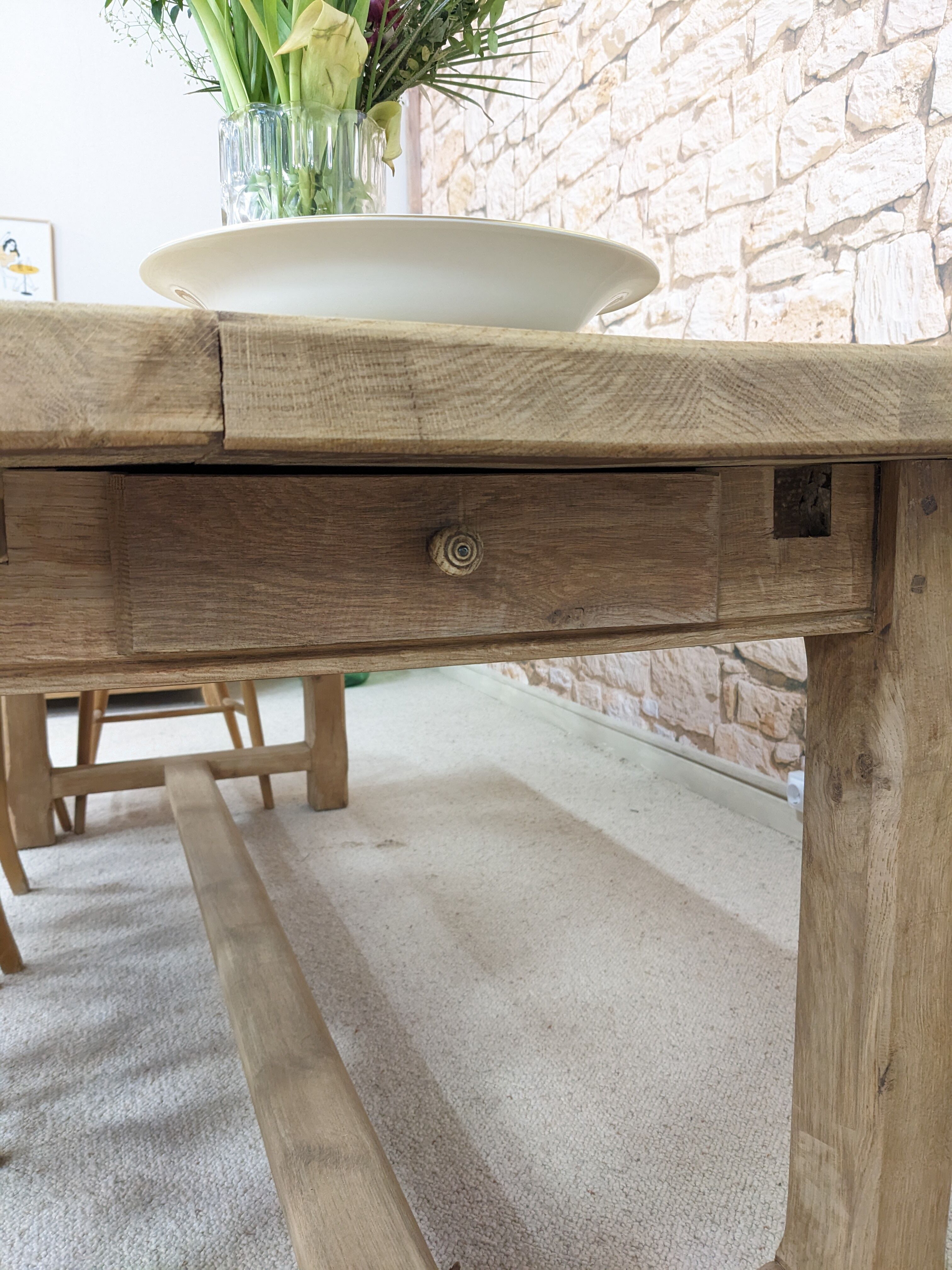 Solid oak farmhouse table
