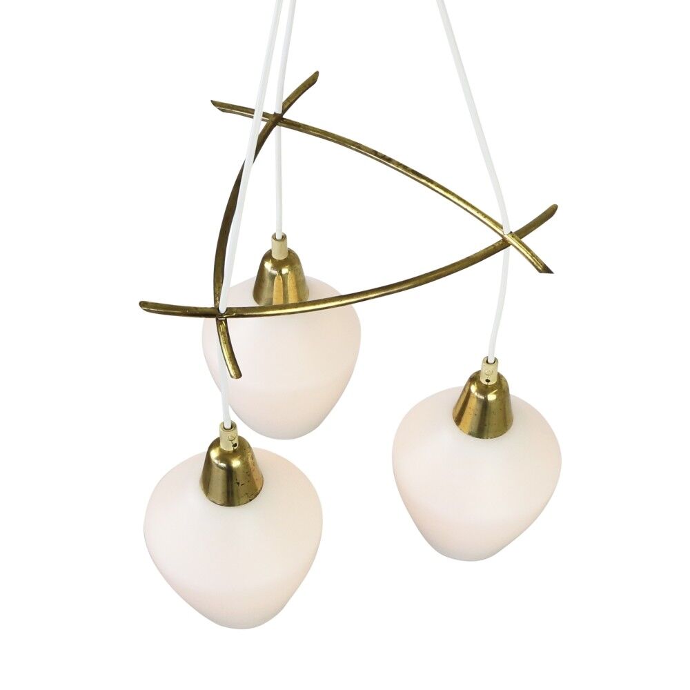 Scandinavian glass hanging lamp, 1960