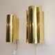 Pair of Scandinavian brass wall lamps from Falkenberg 1970