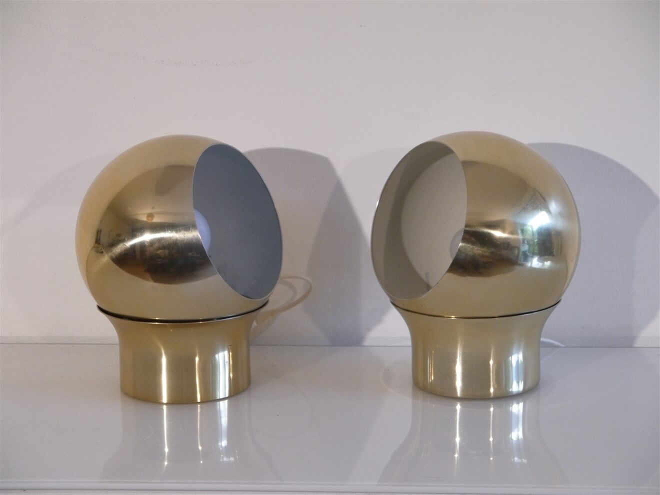 Pair of vintage Scandinavian brass sconces 1970