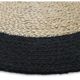 Tapis jute et coton rond noir beige 70 cm