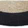 Round black and beige jute and cotton rug 70 cm