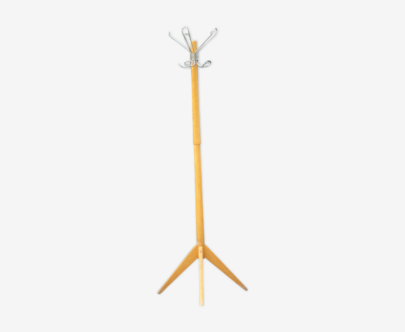 Porte manteau sur pied bois et acier