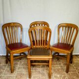 Set of four solid oak monastery style chairs