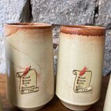 Set of 4 tall Vallauris stoneware goblets