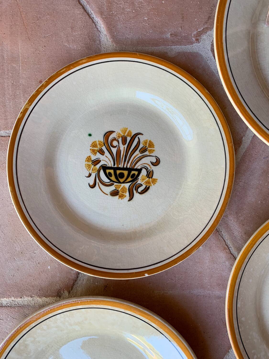 Service of plates and dish Oeillet Creil et Montereau