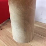 Round travertine coffee table