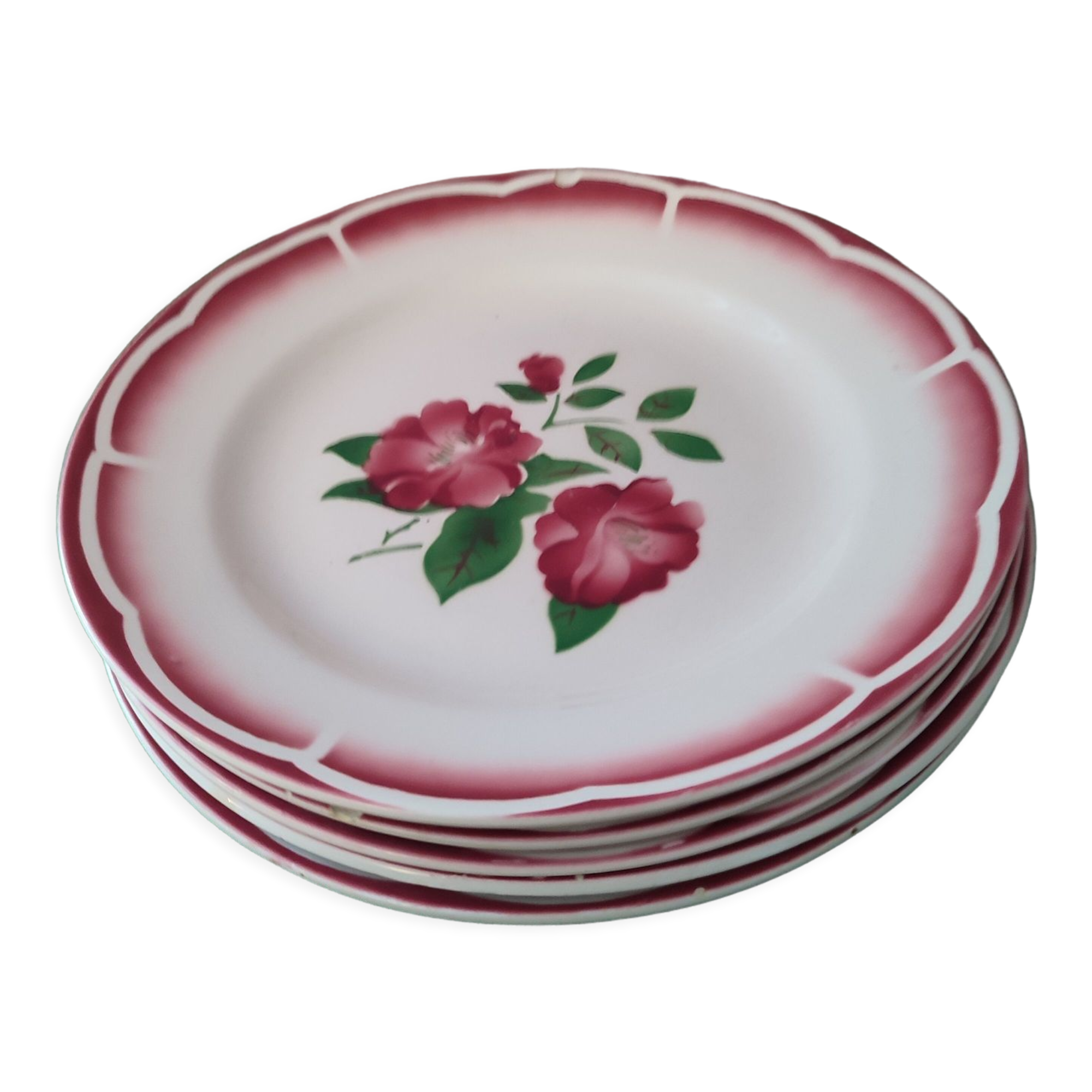 Set of 6 ceramic plates from Sarreguemines