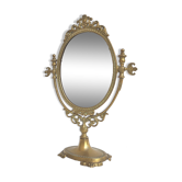 Brass table psyche mirror