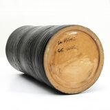 Black ceramic vase from mid-century Italian, 1960s.