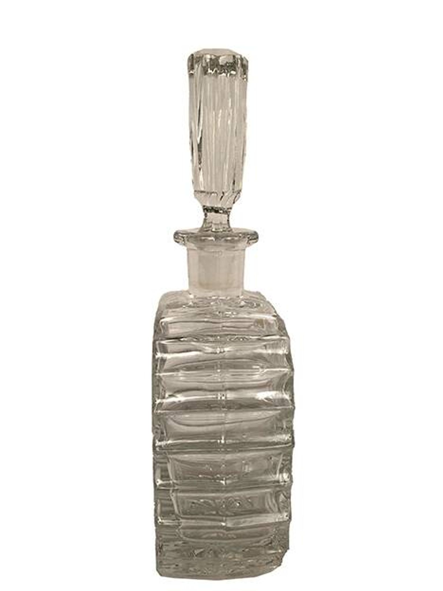 Real lead crystal foreign, small molded glass carafe and stopper