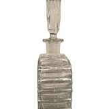 Real lead crystal foreign, small molded glass carafe and stopper