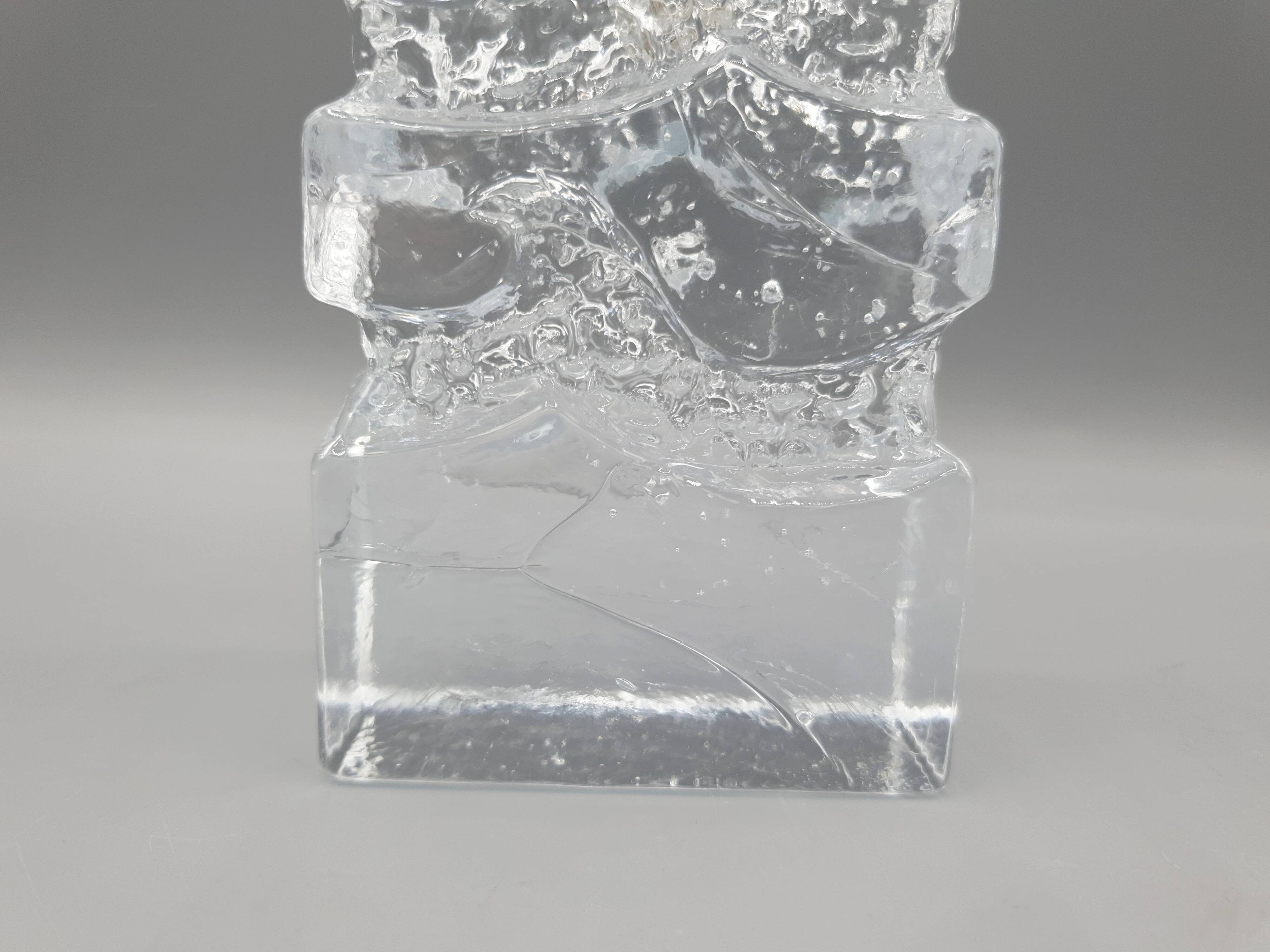 Moulded glass soliflore vase - Ingrid Glashette - 1970s