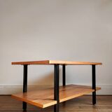 Wooden coffee table, double shelf