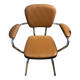 Armchair with armrests from the 70s in Skai and chrome.