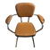 Armchair with armrests from the 70s in Skai and chrome.
