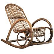 Rocking chair in bamboo and rattan, 1950