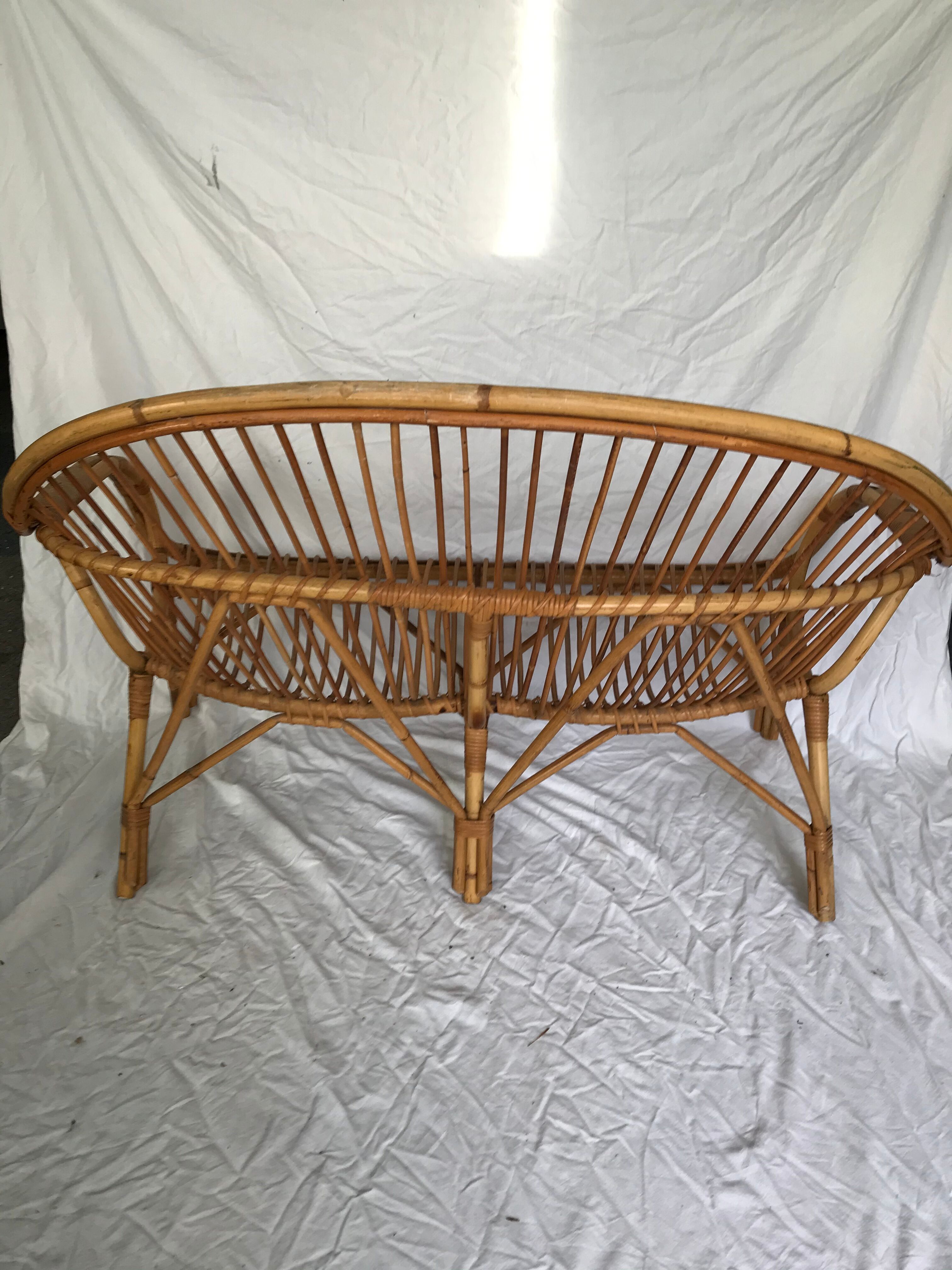 Rattan bench