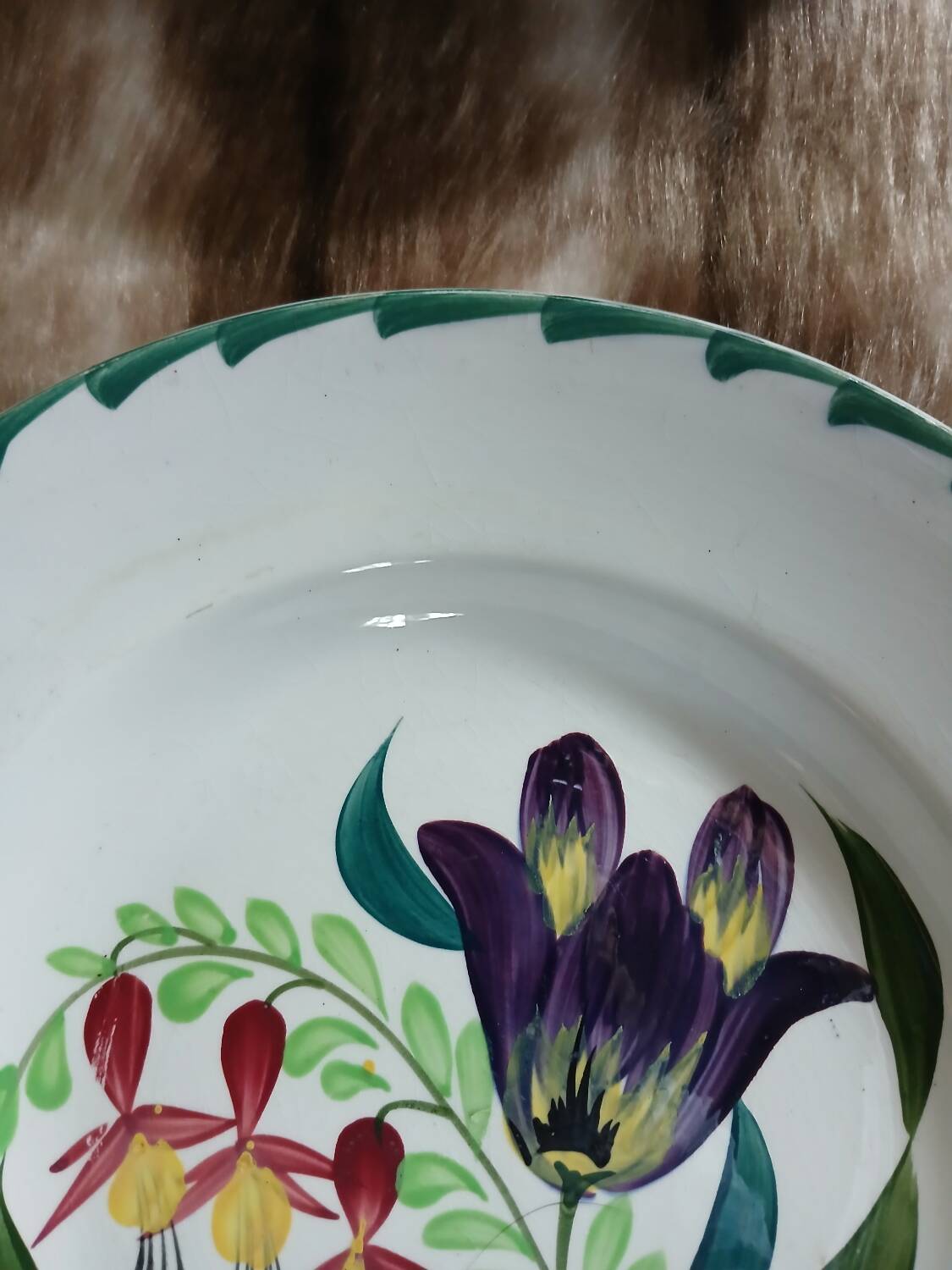 3 antique deep plates from St Amand and Hamage