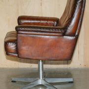 Chaise de bureau pivotante Mid Century Modern De Sede DS35 cuir