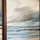 Vintage screen wood and oil painting