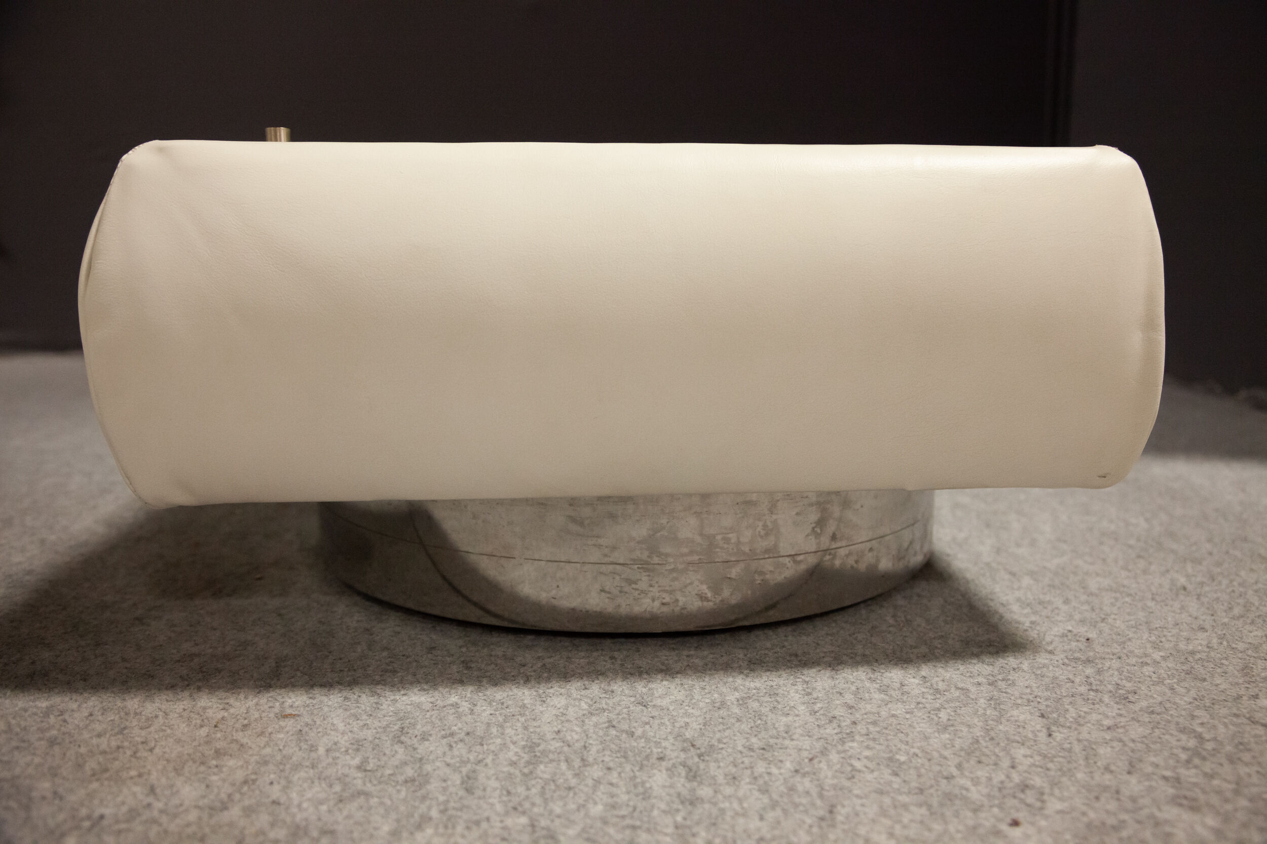 Pair of 70s white leather bedsides