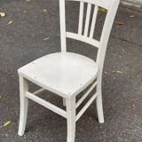 Scandinavian bistro chair made of wood, repainted white