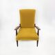 1960s High Back Yellow Bouclé Lounge Armchair Vintage Midcentury Lounge