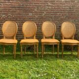 Set of 6 Louis XVI style cane medallion chairs