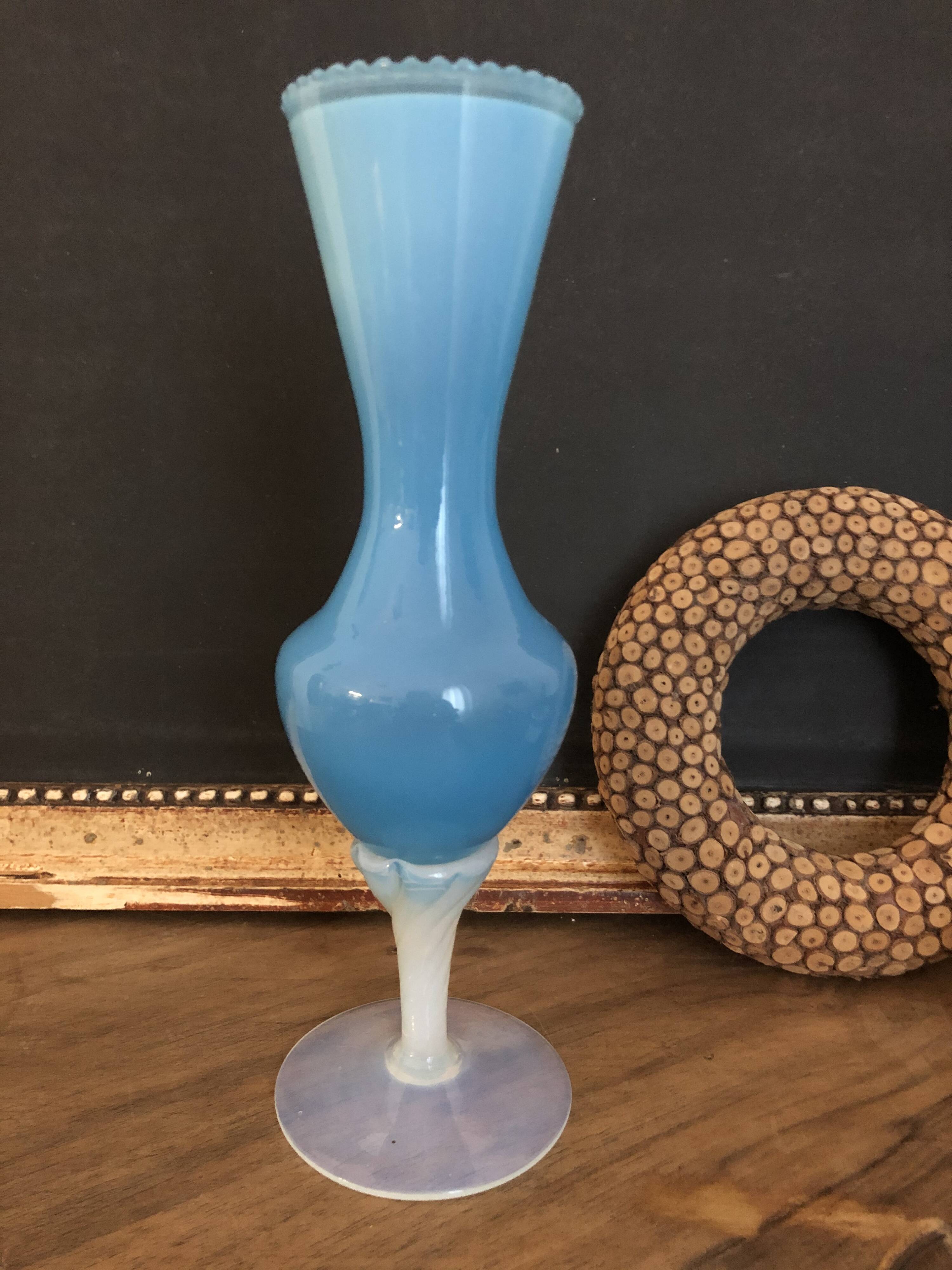 Blue opaline vase