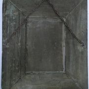 Miroir biseauté bois patiné début xxème