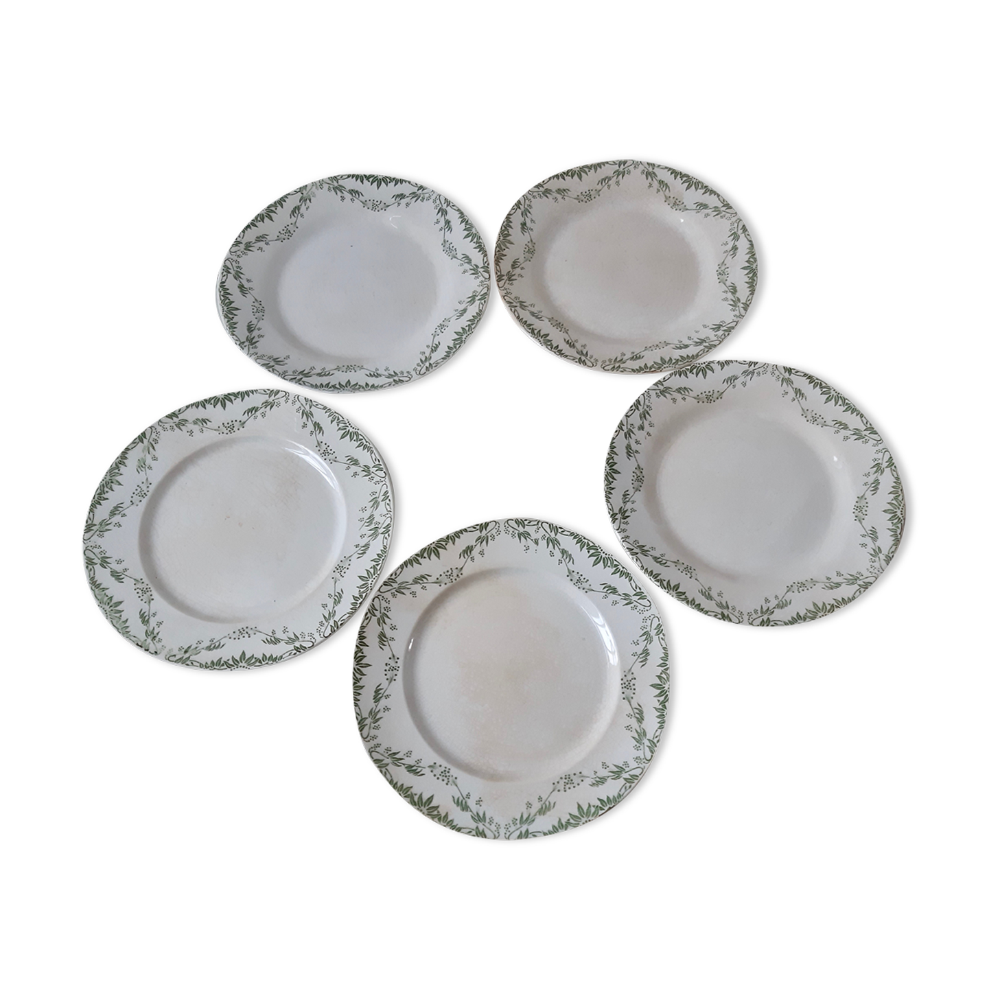 Set of 5 dessert plates Creil Montereau