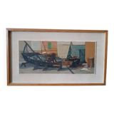Marine painting oil on panel signed 50s/60s