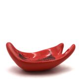Red ceramic pocket emptier by Jean de Lespinasse, 1960s