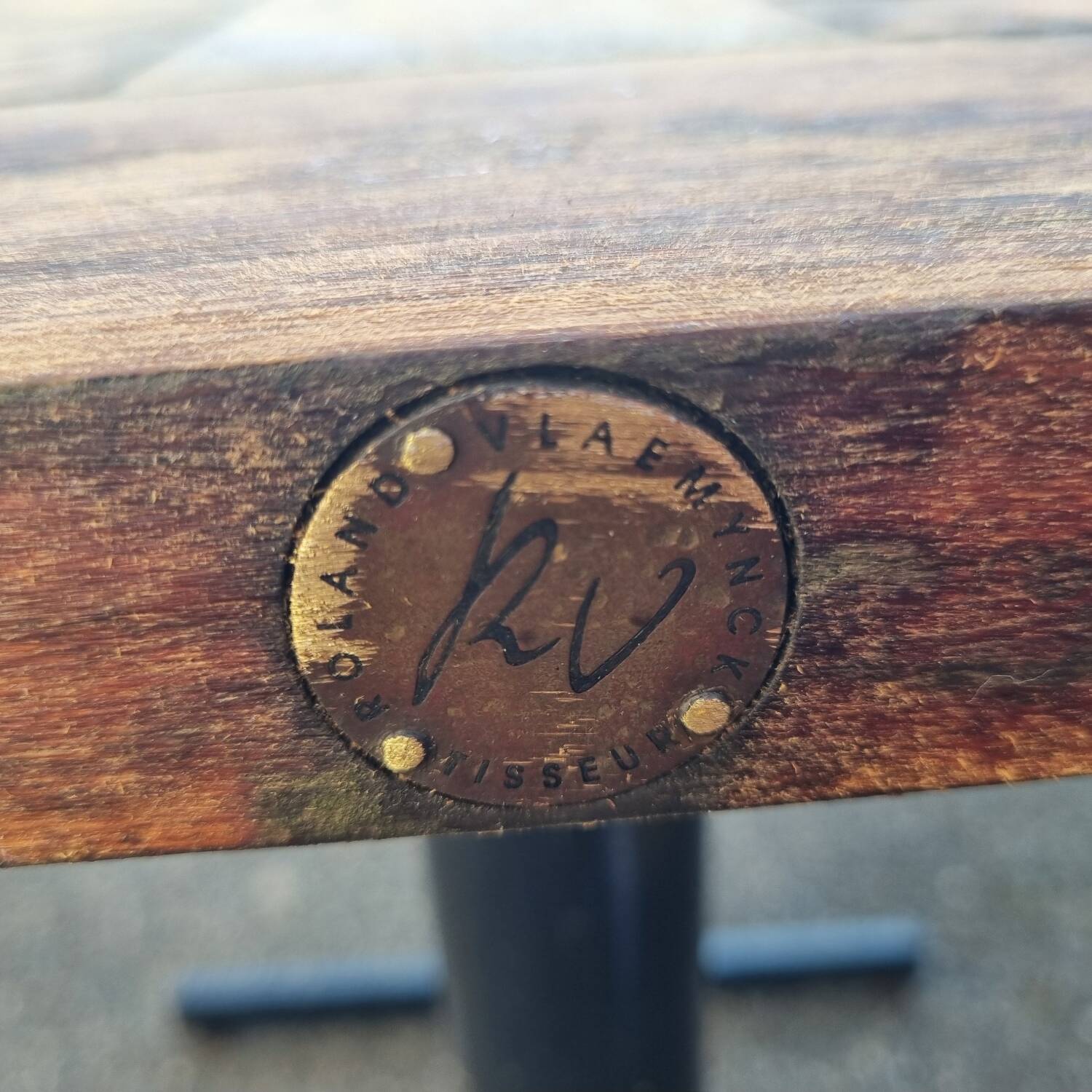 Table bistrot carrée, bois teck